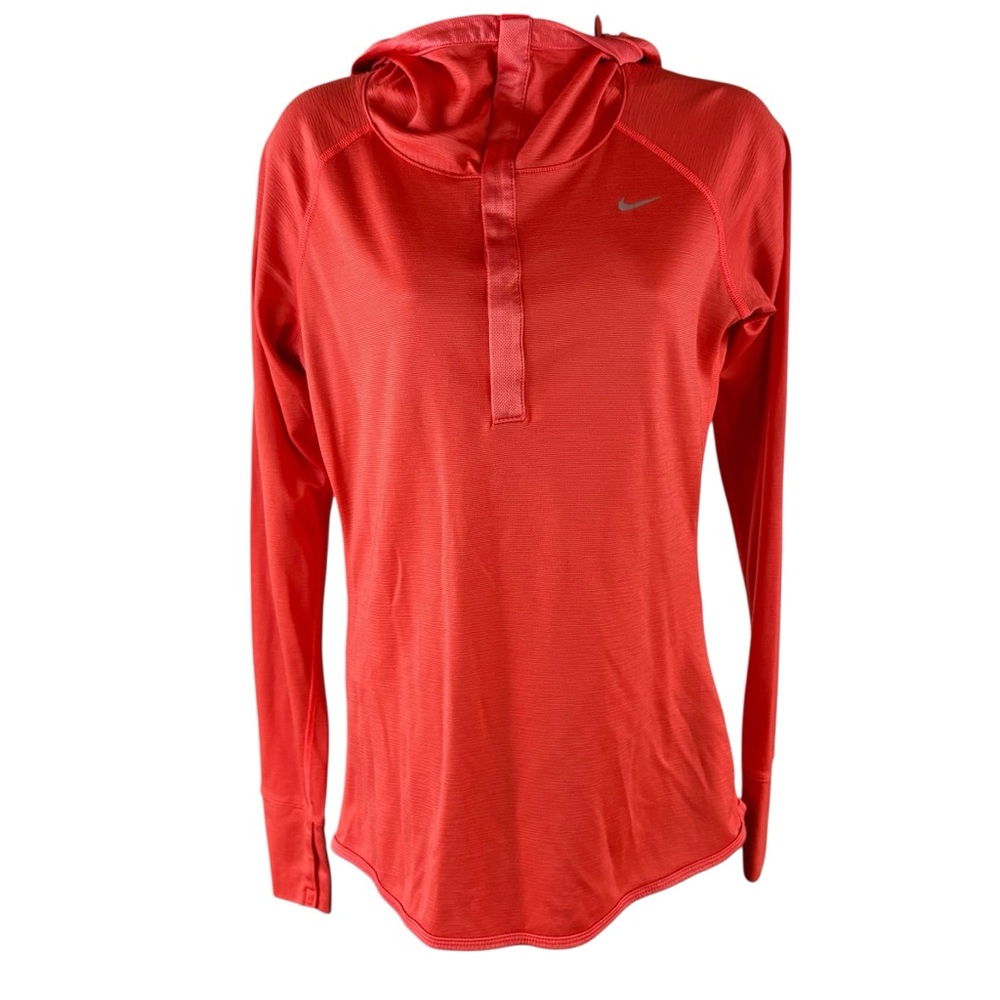 Nike Dri-Fit Women’s Small Wool Blend Running Hoodie Salmon Snap Front (431
